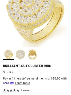 Gold Cluster Men's Ring with Clear Stones Page Closes May 1st Hurry